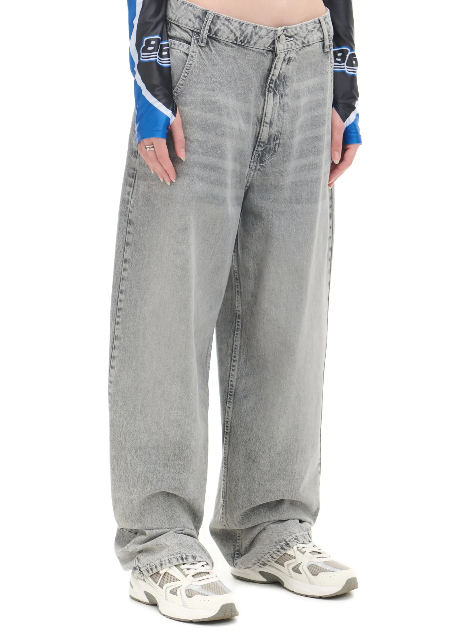 Fashion Szare jeansy skater Jeansy