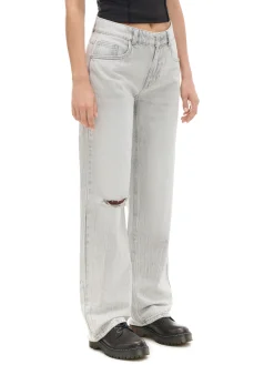 Fashion Szare jeansy straight Jeansy