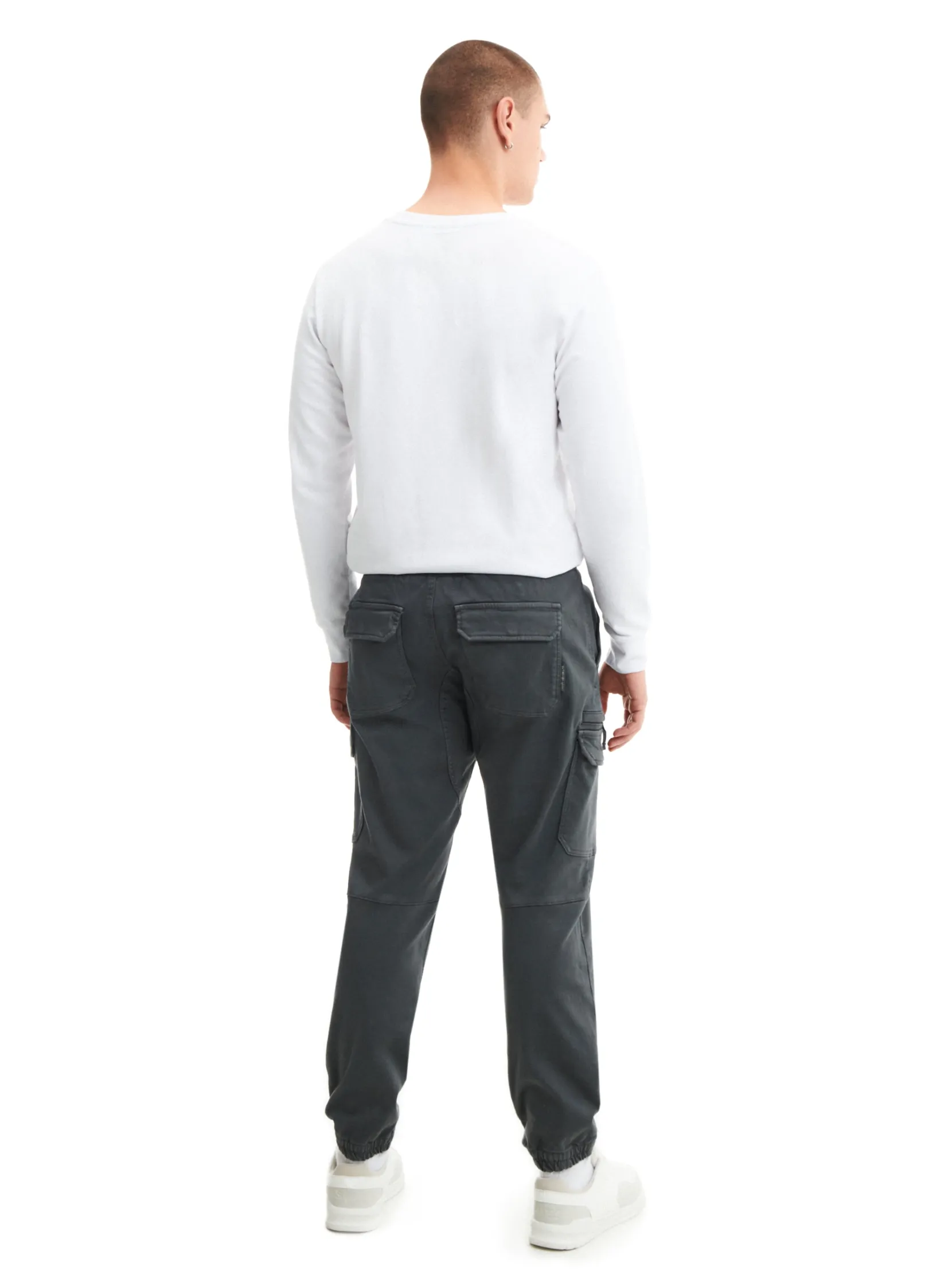 Sale Szare joggery basic z kieszeniami cargo Spodnie