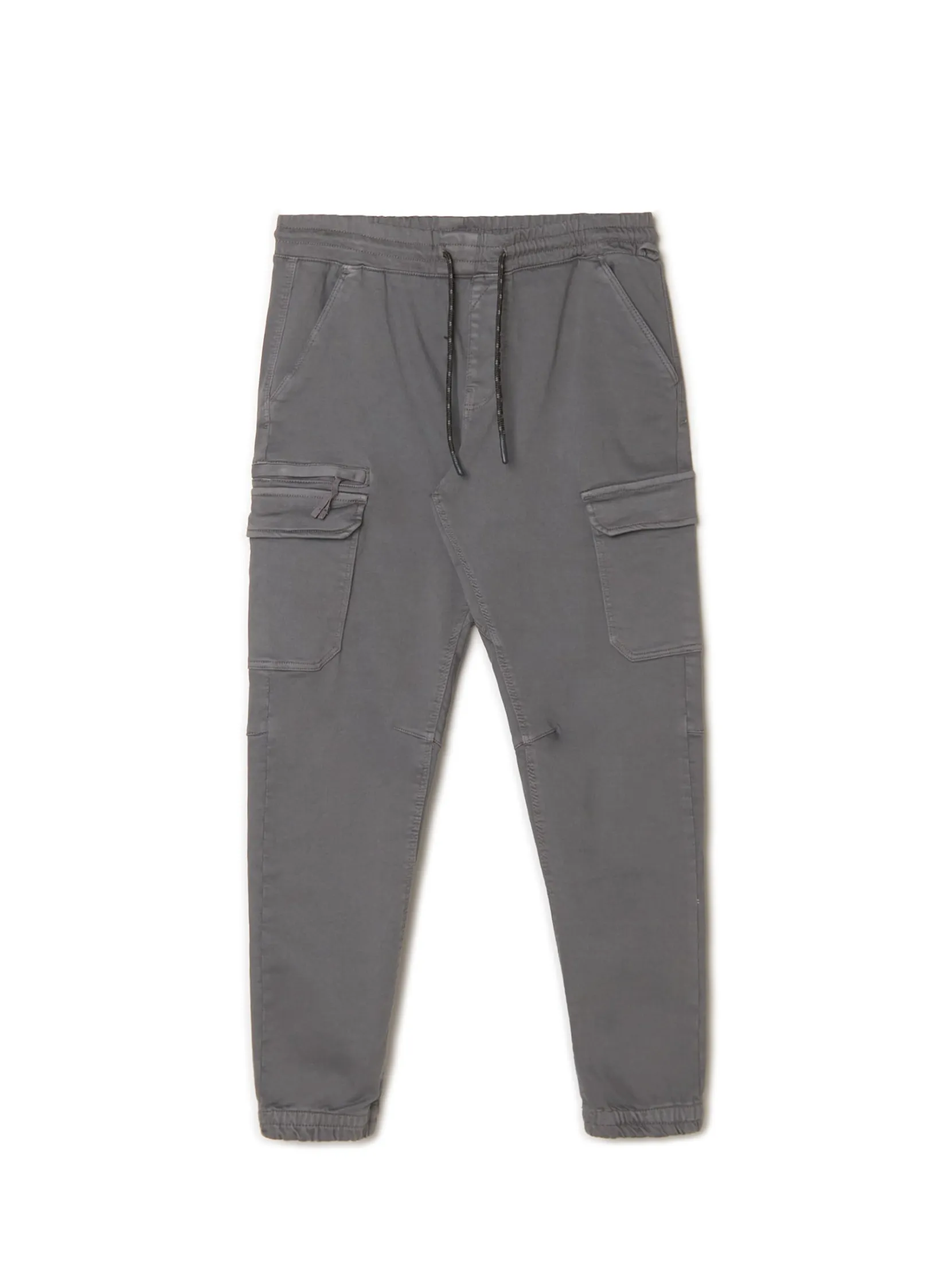 Sale Szare joggery basic z kieszeniami cargo Spodnie