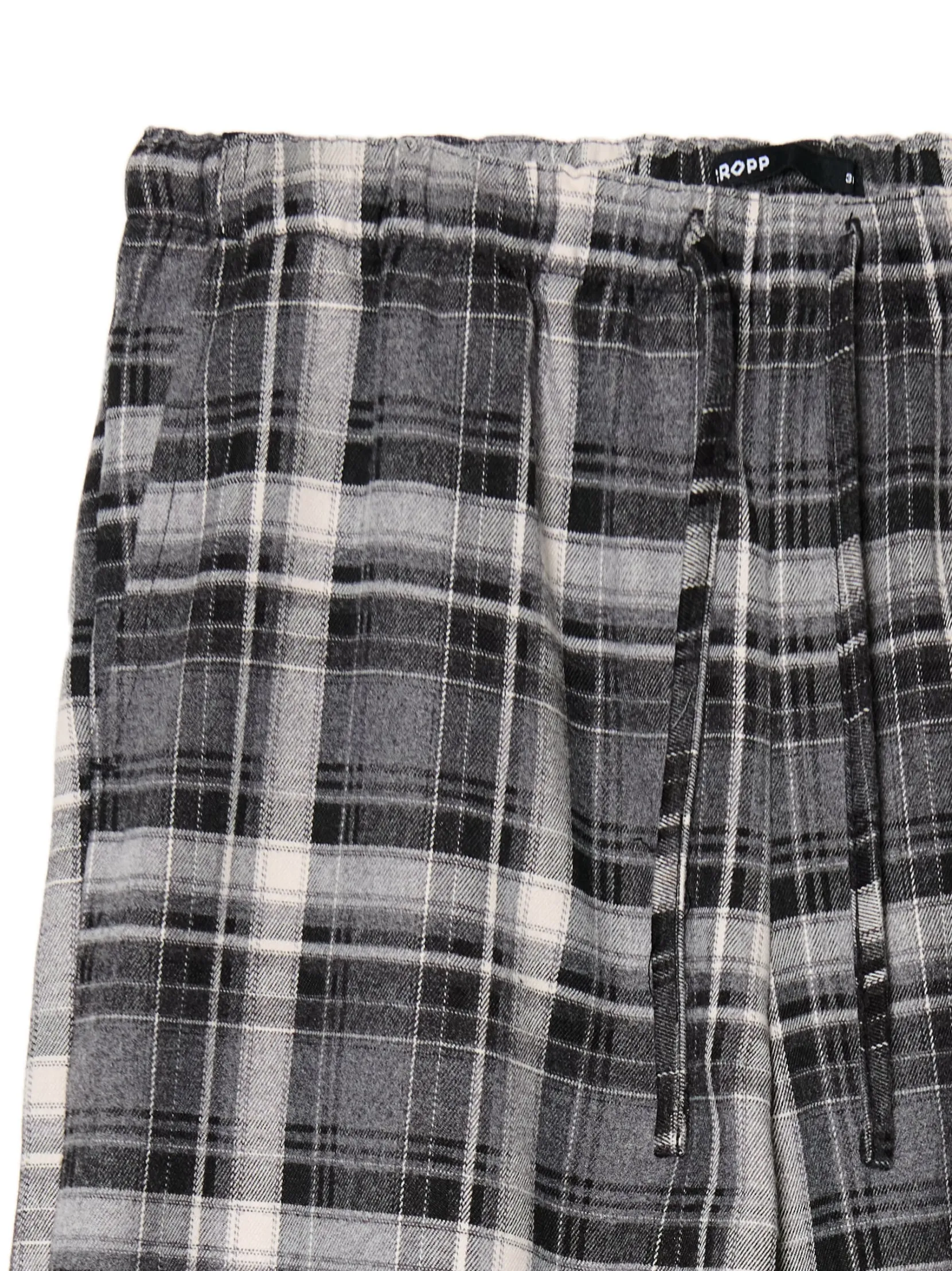 Clearance Szare spodnie baggy w kratę Spodnie