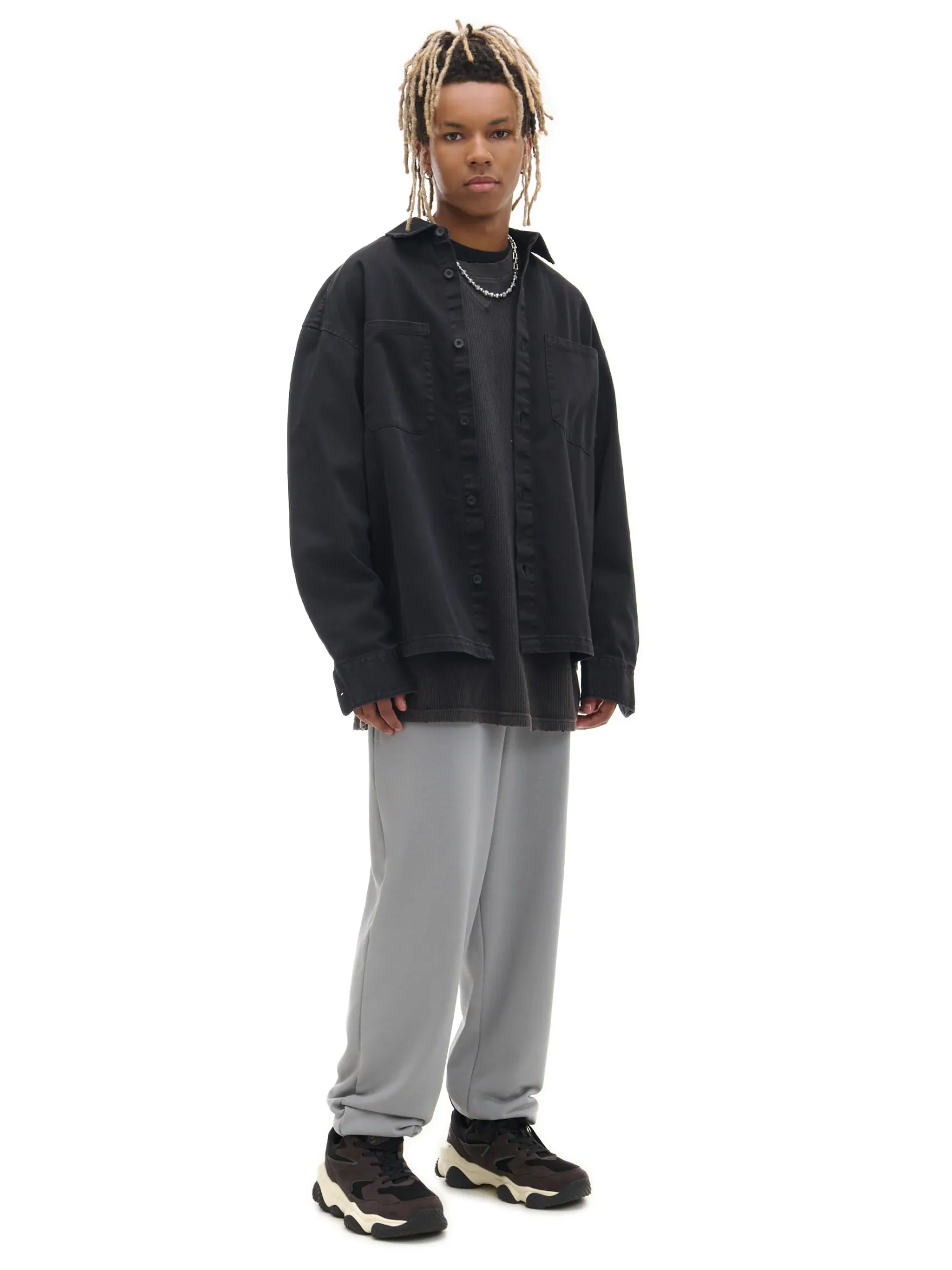 Best Szare spodnie dresowe joggery basic Spodnie