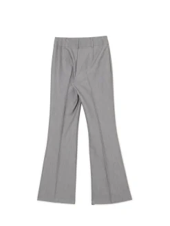 New Szare spodnie flare w kant Spodnie