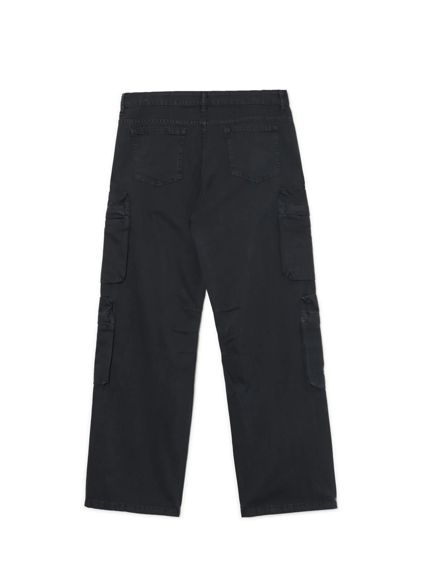Fashion Szare spodnie loose z kieszeniami cargo Spodnie