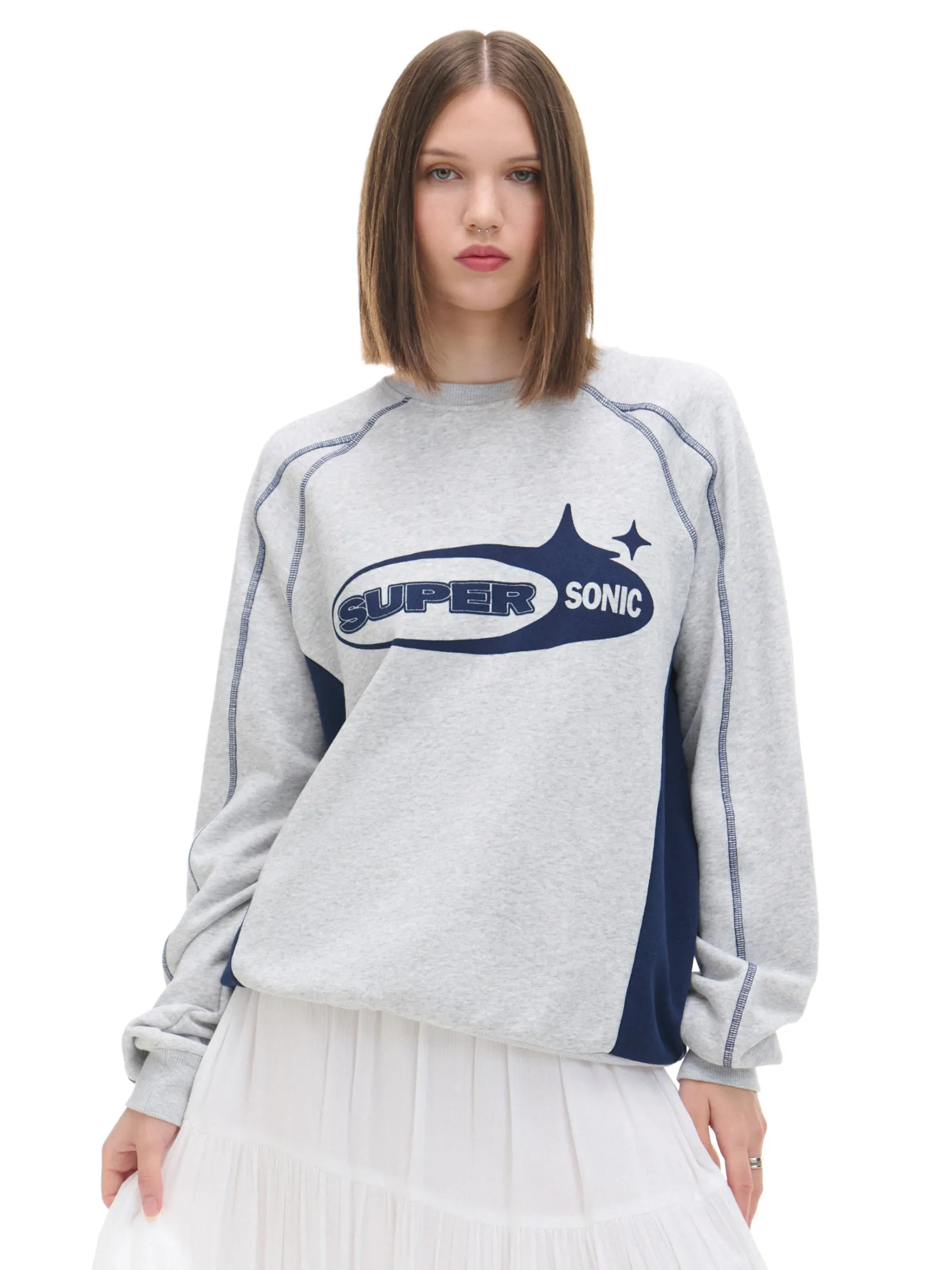Sale Szaro-granatowa bluza Baltic Games Bluzy