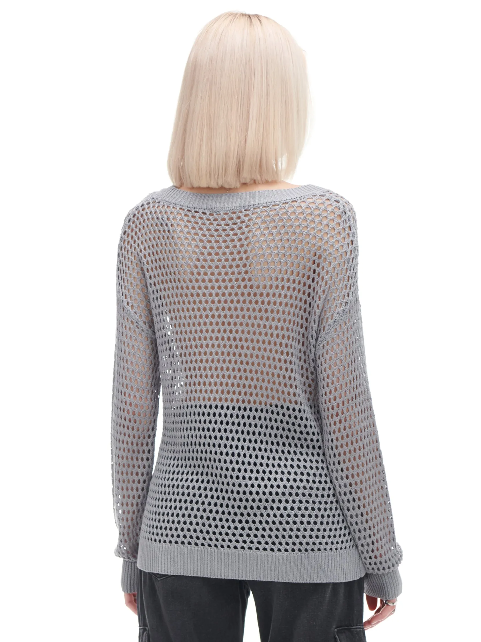 Clearance siatkowy sweter Swetry