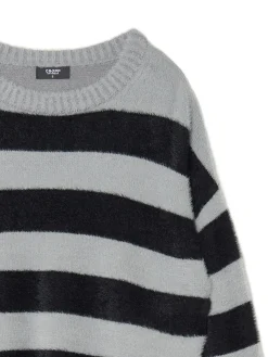 Fashion sweter w czarne paski Swetry