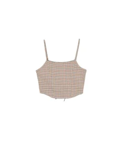 Fashion Top ze wzorem w kratę Koszulki, Topy|Sety