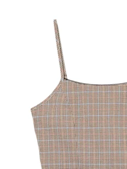 Fashion Top ze wzorem w kratę Koszulki, Topy|Sety