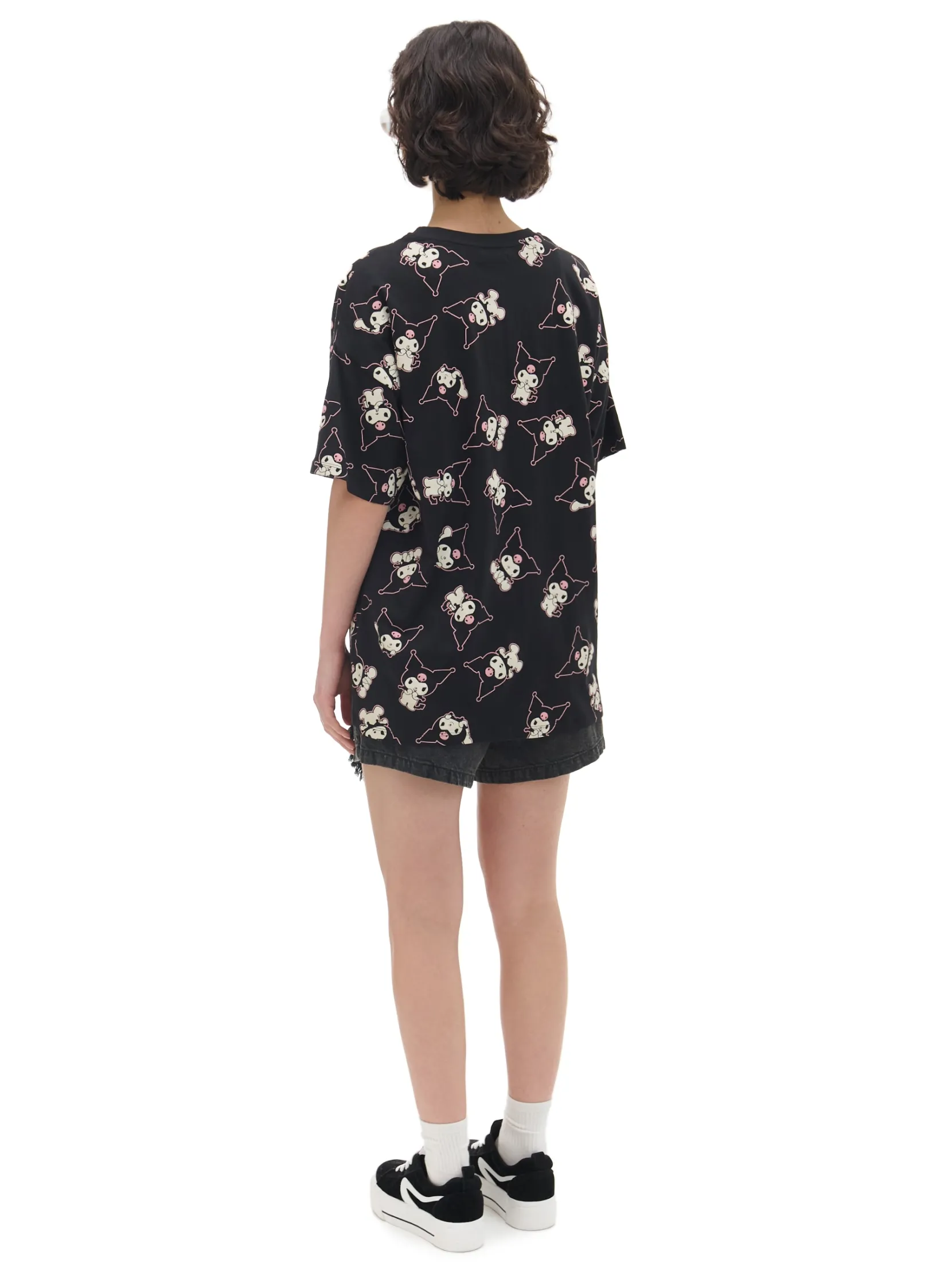 Best T-shirt oversize z nadrukiem Kuromi Koszulki, Topy