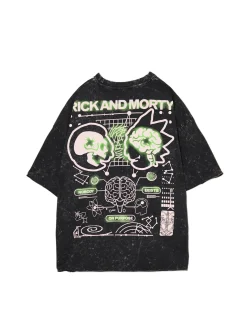Online T-shirt z efektem sprania Rick i Morty Koszulki