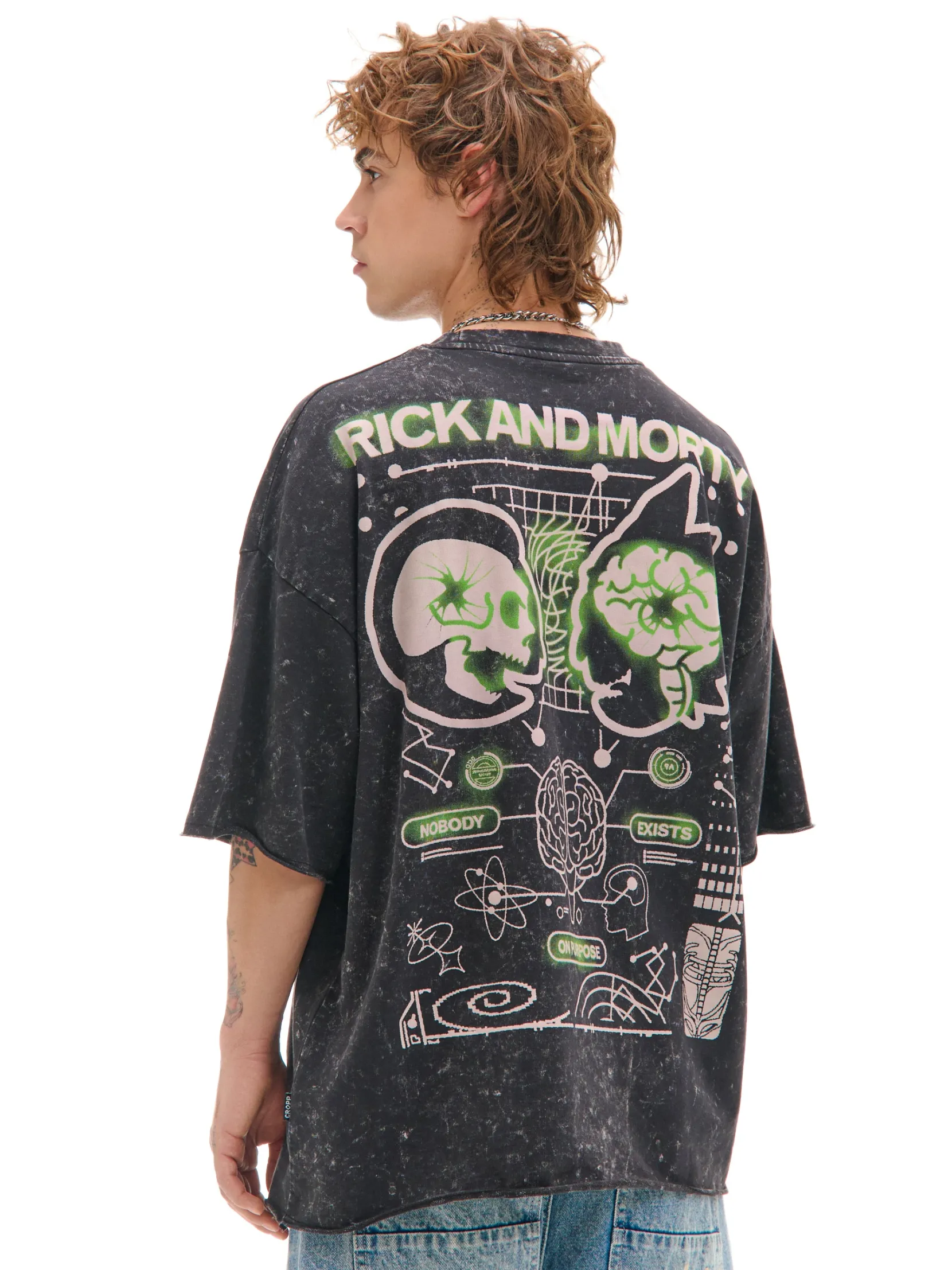 Online T-shirt z efektem sprania Rick i Morty Koszulki