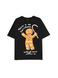 Outlet Świąteczny T-shirt z Ciastkiem Ubrania Świąteczne|Koszulki, Topy