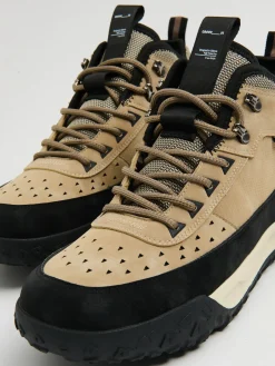 Online Wysokie beżowe sneakersy Za Kostkę