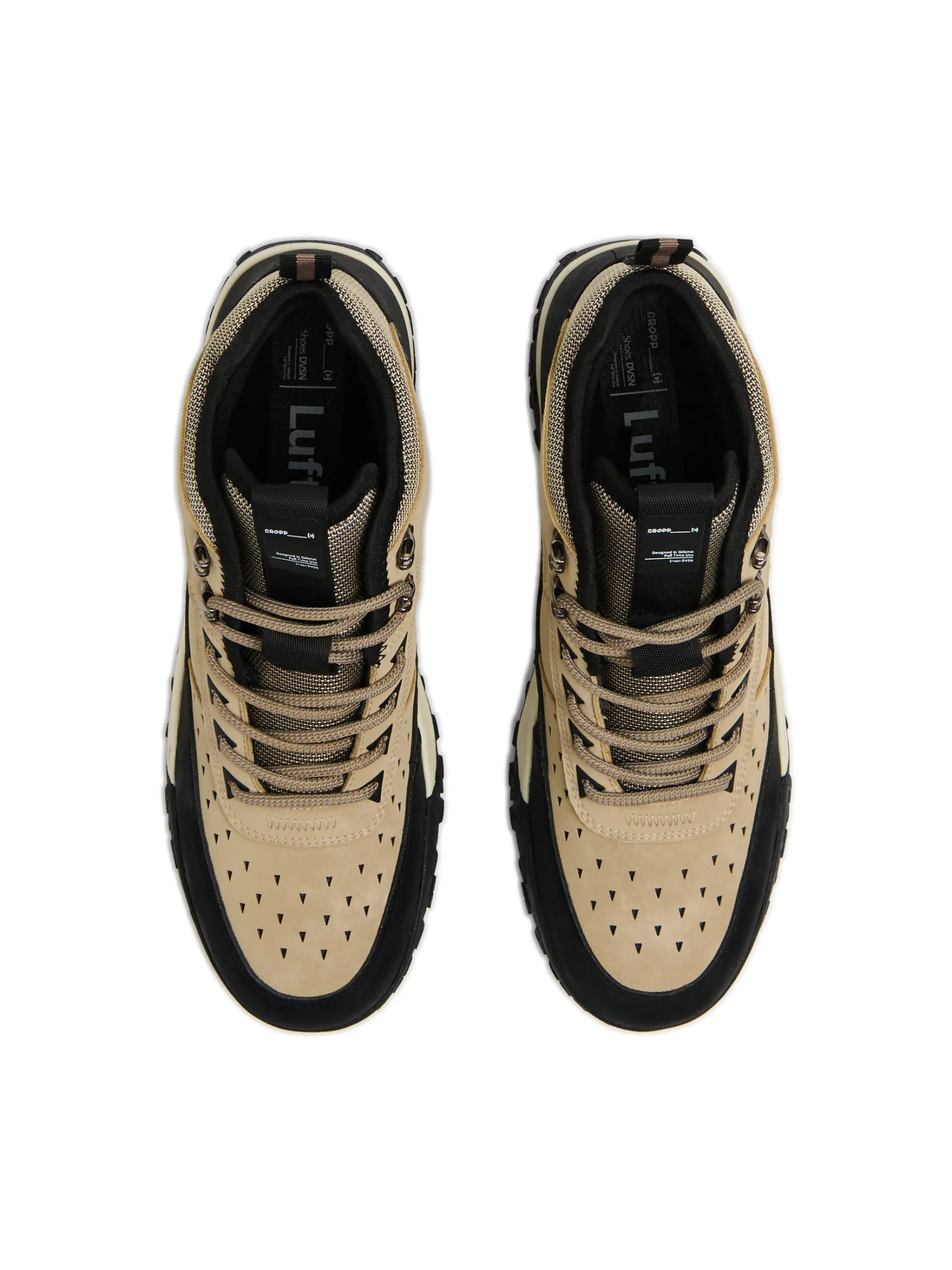 Online Wysokie beżowe sneakersy Za Kostkę