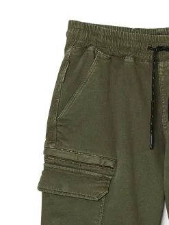 Outlet Zielone joggery cargo Spodnie